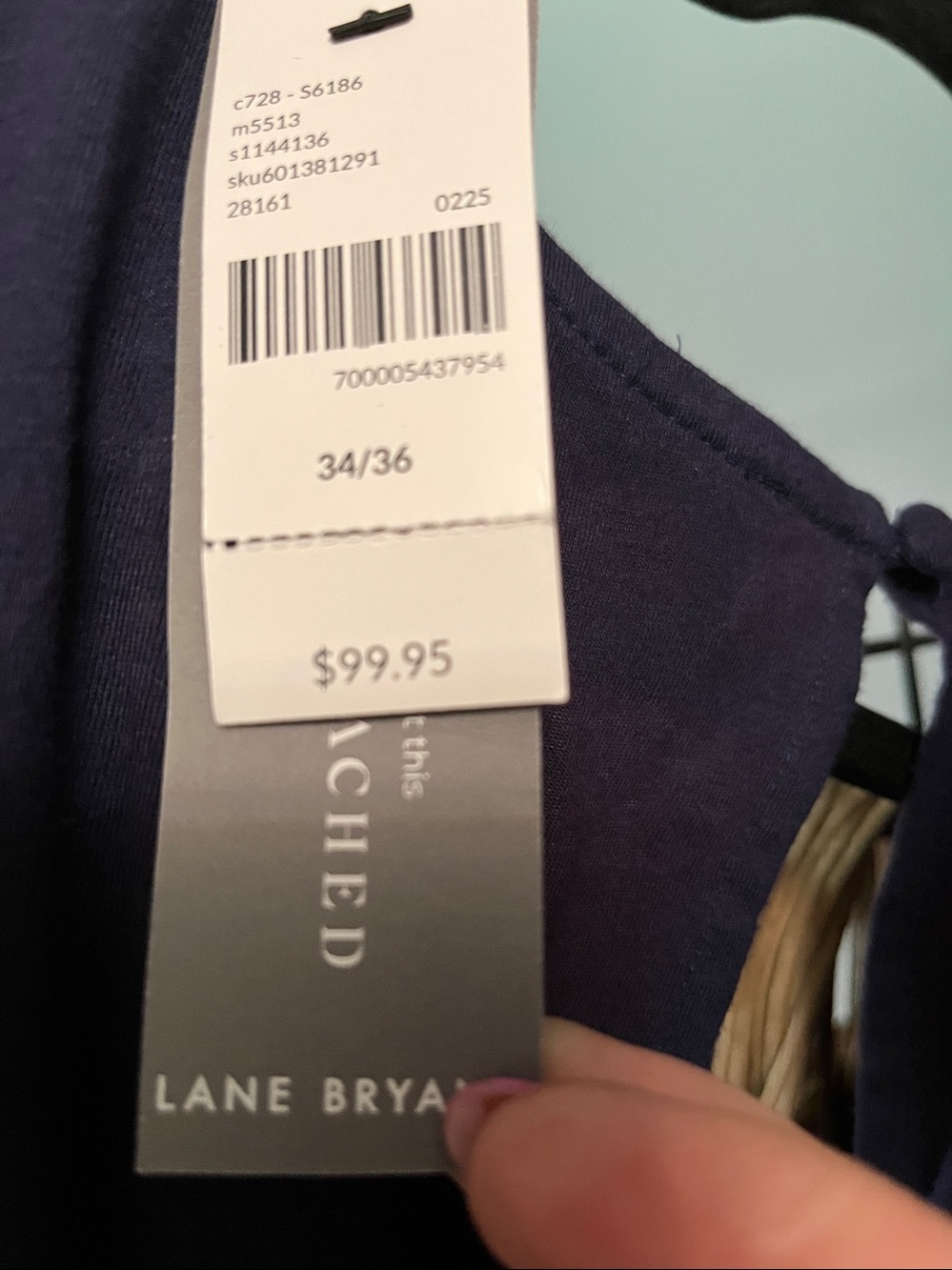 Lane Bryant Dark Navy Sleeveless Faux-Wrap Eyelet Jumpsuit - Picture 6 of 6